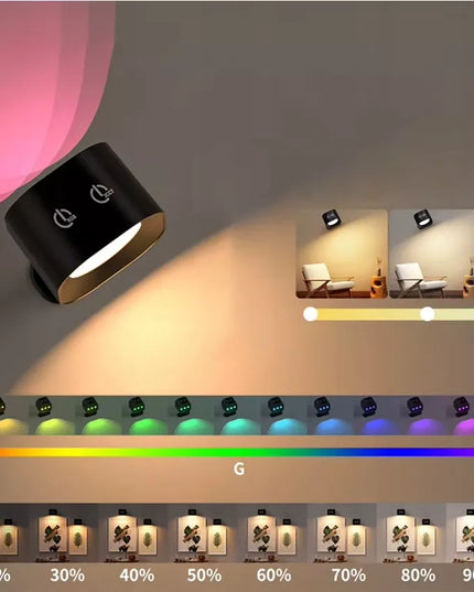 Išmanusis belaidis sieninis LED šviestuvas RGB CCT su magnetiniu laikikliu