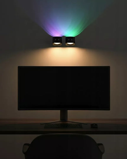 Išmanusis belaidis sieninis LED šviestuvas RGB CCT su magnetiniu laikikliu
