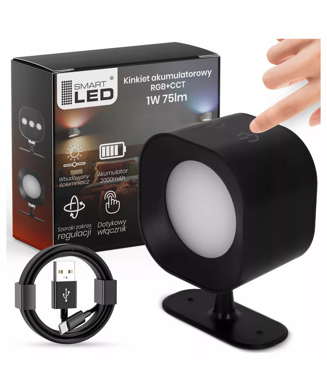 Išmanusis belaidis sieninis LED šviestuvas RGB CCT su magnetiniu laikikliu
