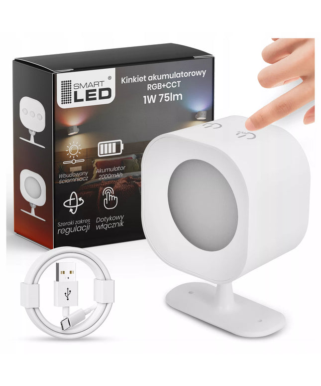 Smartled sieninis LED šviestuvas, akumuliatorinis, RGB CCT, reguliuojamas, magnetinis