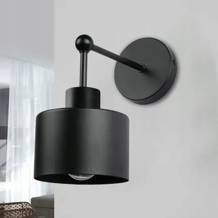 Sieninis LED šviestuvas E27 Loft stiliaus juodas