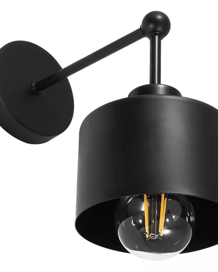 Sieninis LED šviestuvas E27 Loft stiliaus juodas
