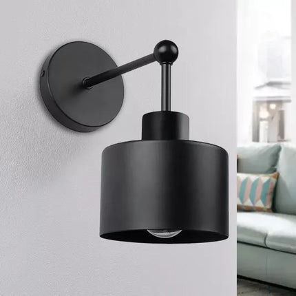 Sieninis LED šviestuvas E27 Loft stiliaus juodas