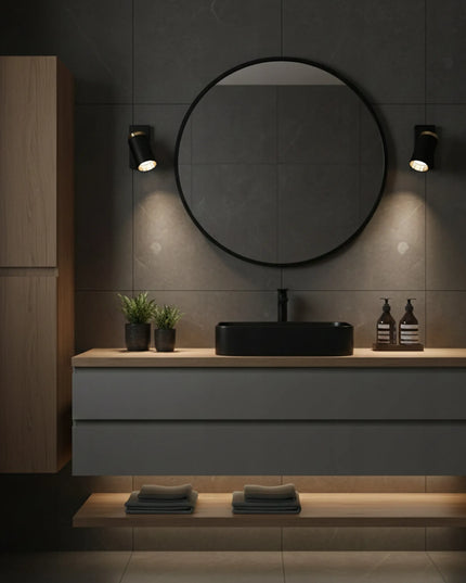 Sieninis LED šviestuvas Smartled GU10 su jungikliu, juodas/auksinis
