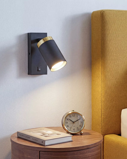 Sieninis LED šviestuvas Smartled GU10 su jungikliu, juodas/auksinis