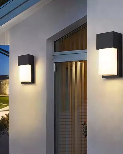 Išorinis sieninis šviestuvas, LED fasadinis sodo šviestuvas, 1x E27, juodas, IP54