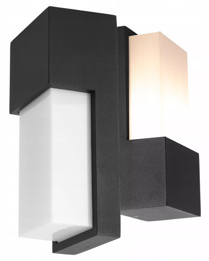 Išorinis sieninis šviestuvas, LED fasadinis sodo šviestuvas, 1x E27, juodas, IP54