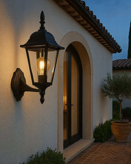 Lauko sieninis šviestuvas E27 LED fasado apšvietimui