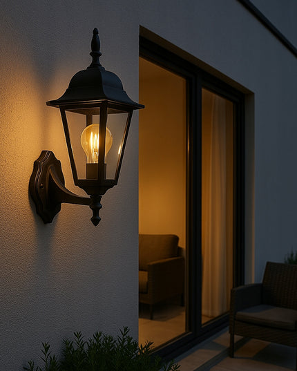 Lauko sieninis šviestuvas E27 LED fasado apšvietimui