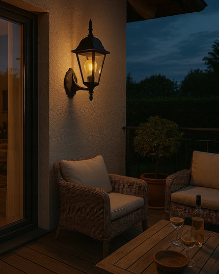 Lauko sieninis šviestuvas E27 LED fasado apšvietimui