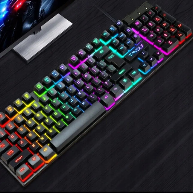 Klaviatūra ir pelė T-WOLF TF200 su LED apšvietimu
