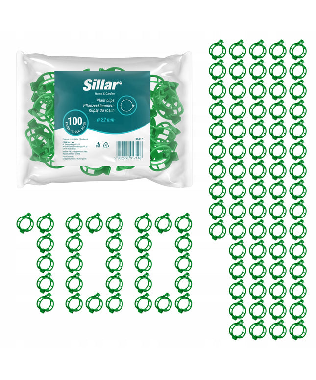 Sillar spaustukai augalų stiebams tvirtinti, 100 vnt., 22 mm