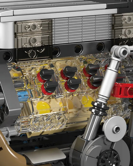 Mould King 10131 W16 šešiolikos cilindrų variklio konstruktorius, Technic, 952 detalės