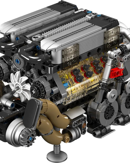 Mould King 10131 W16 šešiolikos cilindrų variklio konstruktorius, Technic, 952 detalės