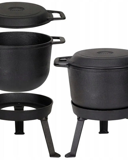 Ketaus kociolekas Rossner 8 l 3-in-1 su stovu ir keptuve