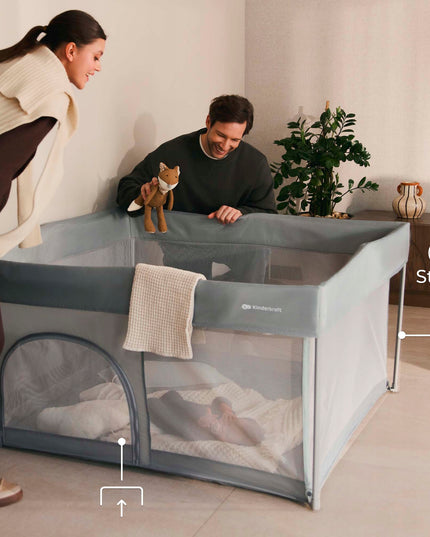 Didelis sulankstomas vaikiškas maniežas-žaidimų aikštelė, sausas baseinas, krepšys ZIKI Kinderkraft