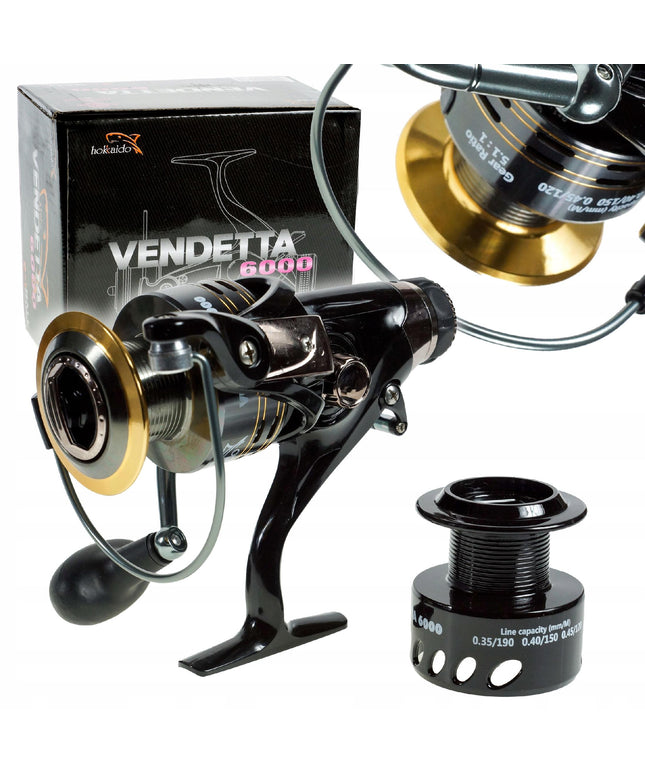 Ritė Hokkaido Vendetta 6000 WBL 9+1 su titano rankenėle ir laisvos eigos mechanizmu