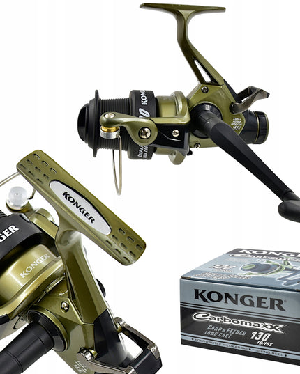 Ritė KONGER Carbomaxx Carp & Feeder Long Coast 130 FD/FSS laisvos eigos