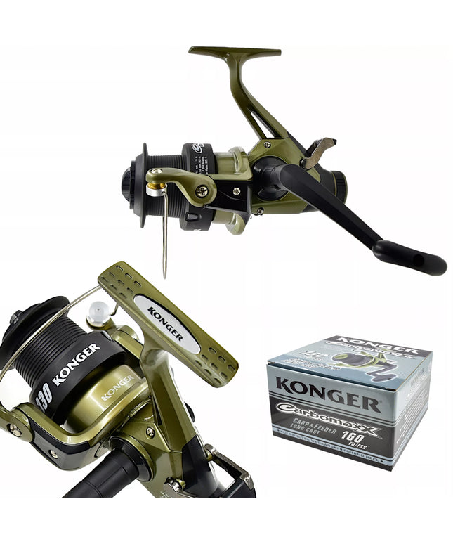 Ritė KONGER Carbomaxx Carp & Feeder Long Coast 160 FD/FSS su laisva eiga