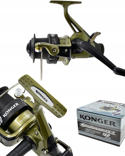 Ritė KONGER Carbomaxx Carp & Feeder Long Coast 160 FD/FSS su laisva eiga