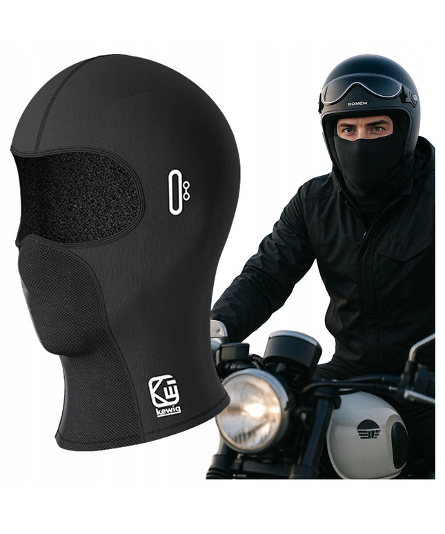 Motociklinė kominuvinė kaukė, kvėpuojanti, vėjui nepraleidžianti, drėgmę išvedanti