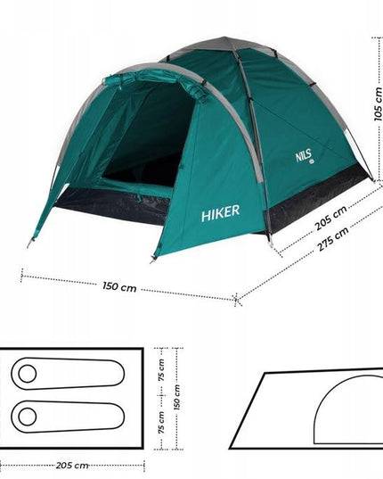 NILS CAMP Hiker 2-Žmonių Palapinė ir  Kempingo Lempa