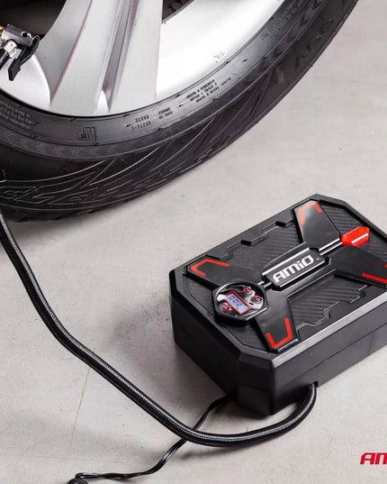 Skaitmeninis automobilio kompresorius su LED apšvietimu 12V Amio Acomp-11