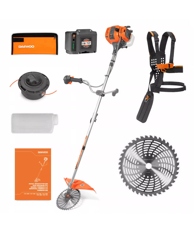 Benzininė žoliapjovė DAEWOO DABC 420E su AKUMULIATORIUMI ir ELEKTRINIU starteriu