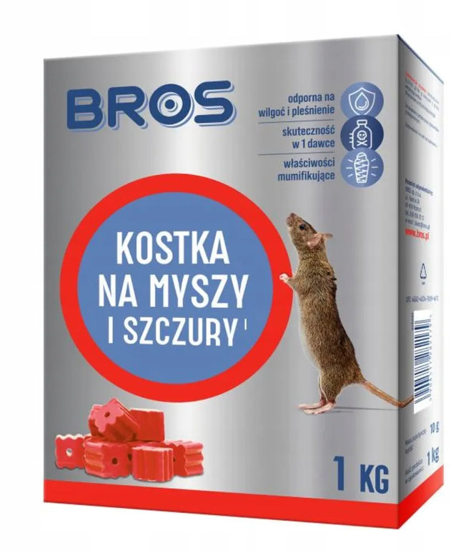 „BROS“ jaukas kubeliais pelėms ir žiurkėms, 1 kg – veiksminga apsauga