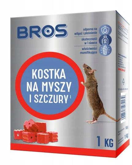 „BROS“ jaukas kubeliais pelėms ir žiurkėms, 1 kg – veiksminga apsauga