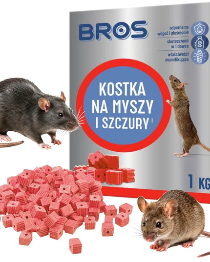 „BROS“ jaukas kubeliais pelėms ir žiurkėms, 1 kg – veiksminga apsauga
