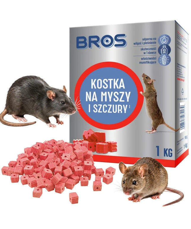 „BROS“ jaukas kubeliais pelėms ir žiurkėms, 1 kg – veiksminga apsauga