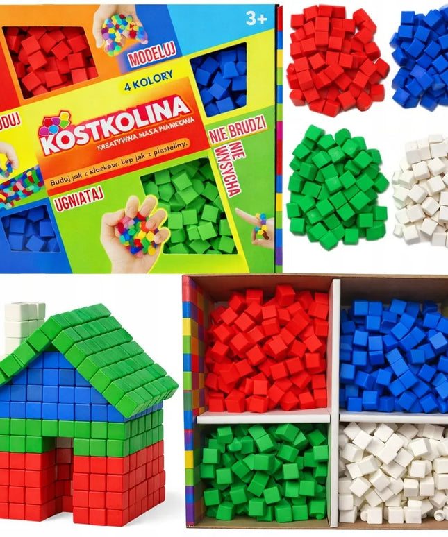 „Kostkolina“ modelino tipo masė vaikams, 4 spalvos, raudona, 4+