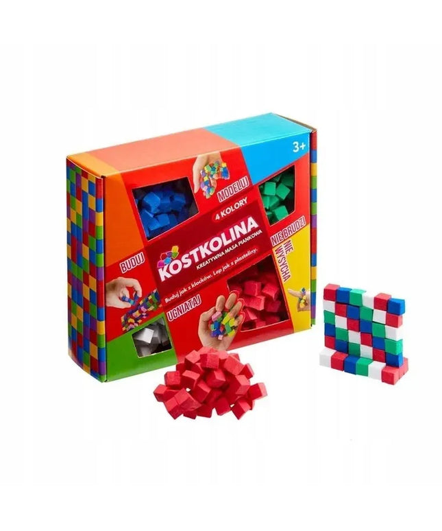 „Kostkolina“ modelino tipo masė vaikams, 4 spalvos, raudona, 4+