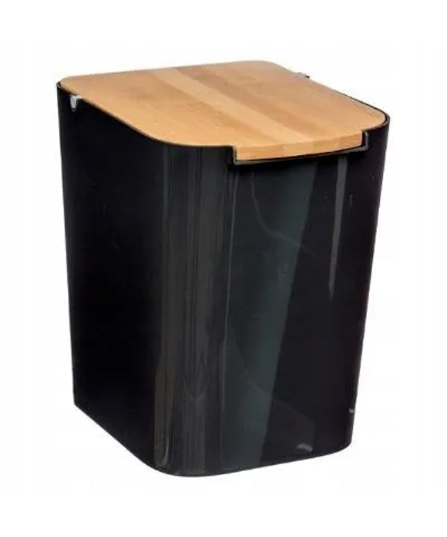 Vonios kambario šiukšliadėžė 5 l bambukinė, juoda, ECO