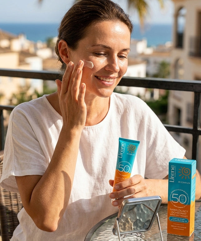 Lirene drėkinamasis veido kremas su SPF50 filtru ir vitaminu E, 40 ml