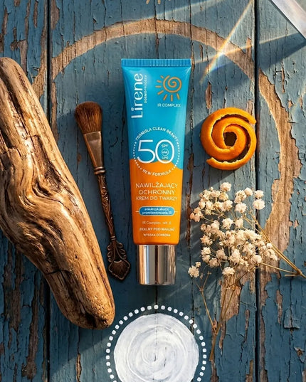 Lirene drėkinamasis veido kremas su SPF50 filtru ir vitaminu E, 40 ml