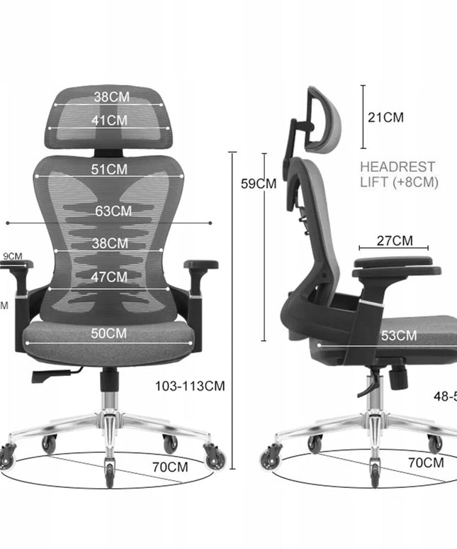 Spacetronik pilkas ergonomiškas tinklinis biuro kėdė