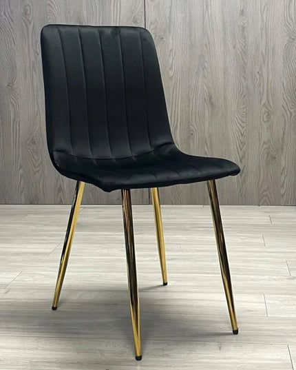 Apmuštas kėdė AURORA VELVET BLACK GOLD