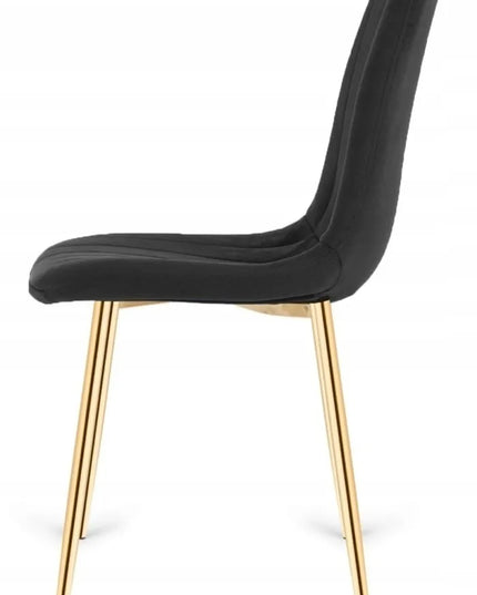 Apmuštas kėdė AURORA VELVET BLACK GOLD