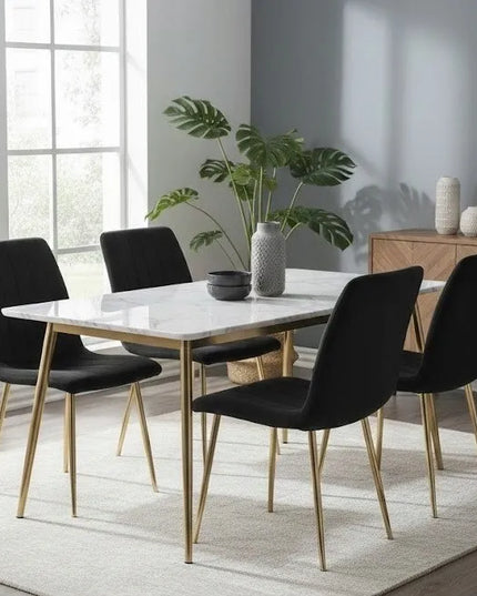 Apmuštas kėdė AURORA VELVET BLACK GOLD
