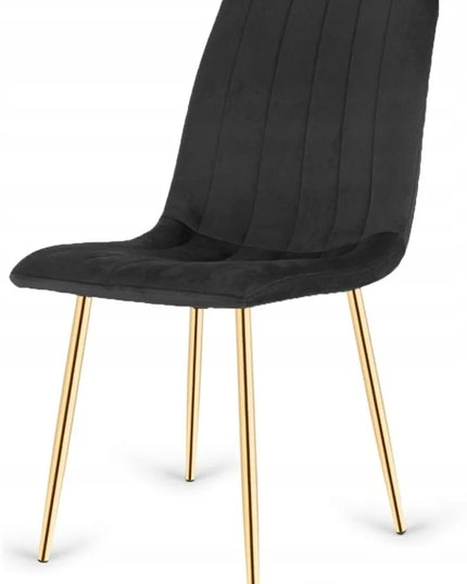 Apmuštas kėdė AURORA VELVET BLACK GOLD