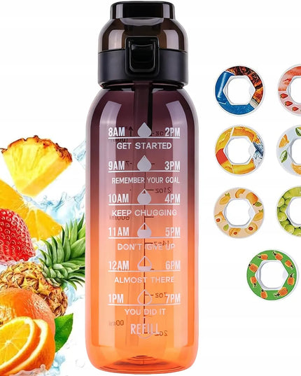 Kvapų buteliukas vandeniui, 1000 ml, su 7 aromato žiedais, įvairūs kvapai