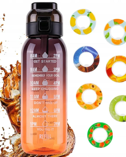 Kvapų buteliukas vandeniui, 1000 ml, su 7 aromato žiedais, įvairūs kvapai