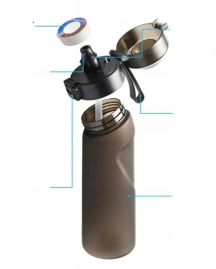 Kvapų buteliukas „XYF-KWB-008“, 650 ml, juodas, su 7 vaisių skonio kapsulėmis