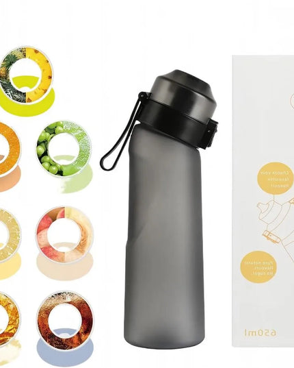 Kvapų buteliukas „XYF-KWB-008“, 650 ml, juodas, su 7 vaisių skonio kapsulėmis