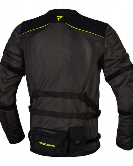 Motociklininko striukė Rebelhorn Brutale Dark Grey/Black/Flo Yellow XL