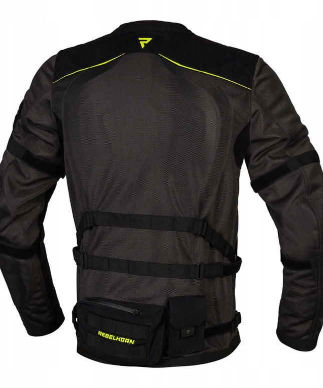 Motociklininko striukė Rebelhorn Brutale Dark Grey/Black/Flo Yellow XL