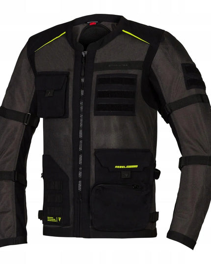 Motociklininko striukė Rebelhorn Brutale Dark Grey/Black/Flo Yellow XL