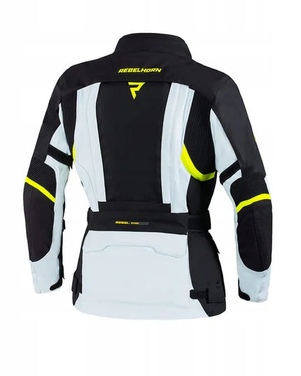 Motociklininkės striukė Rebelhorn Hardy II Lady Grey/Black/Fluo Yellow XS